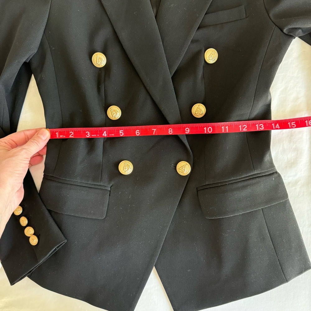 L'Agence Black Double-Breasted Blazer with Gold Buttons - Picture 15 of 16